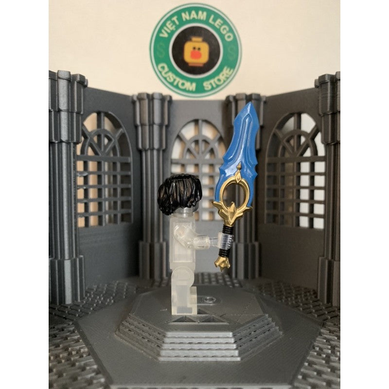 Weapons Set - Blue Dragon, Earth Picker & Great Sword Custom Minifigure Accessories Toys