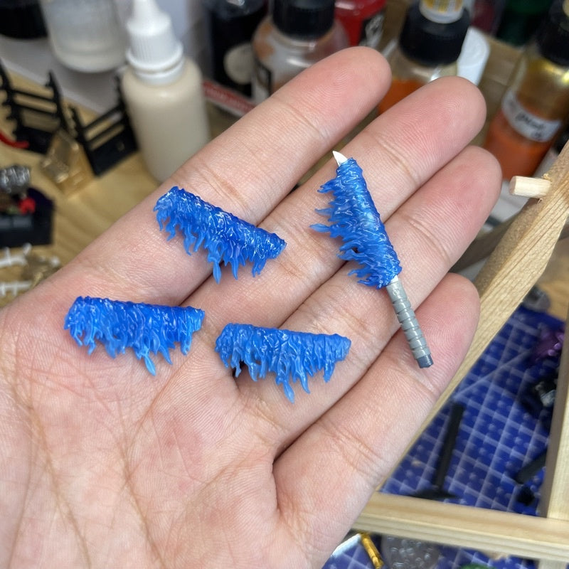 Fire Slashing Effect (Dark/Water Variant) – Minifigure Accessory for Demon Slayer Swords