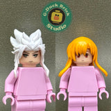 Nakroth and Asuna Custom Minifigure Accessories – Face and Hair Customization